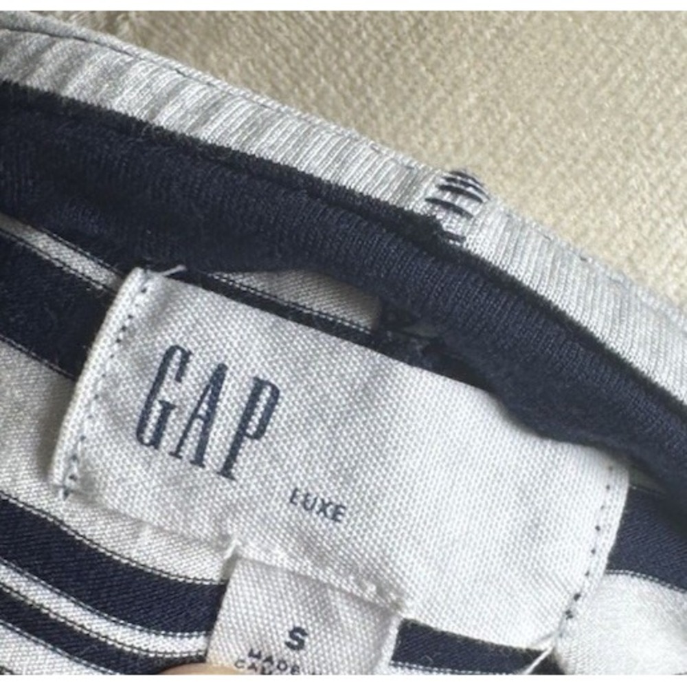 Gap Luxe Striped Tank Top Small Sleeveless Navy Shirt - Picture 4 of 5